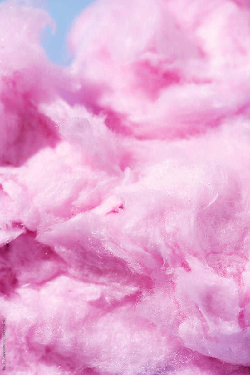 pink cotton candy, soft fluffy pink, light blue sky, SD Phone Wallpaper