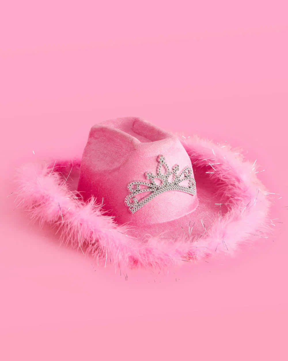 pink cowgirl hat, tiara, feathers, SD Phone Wallpaper