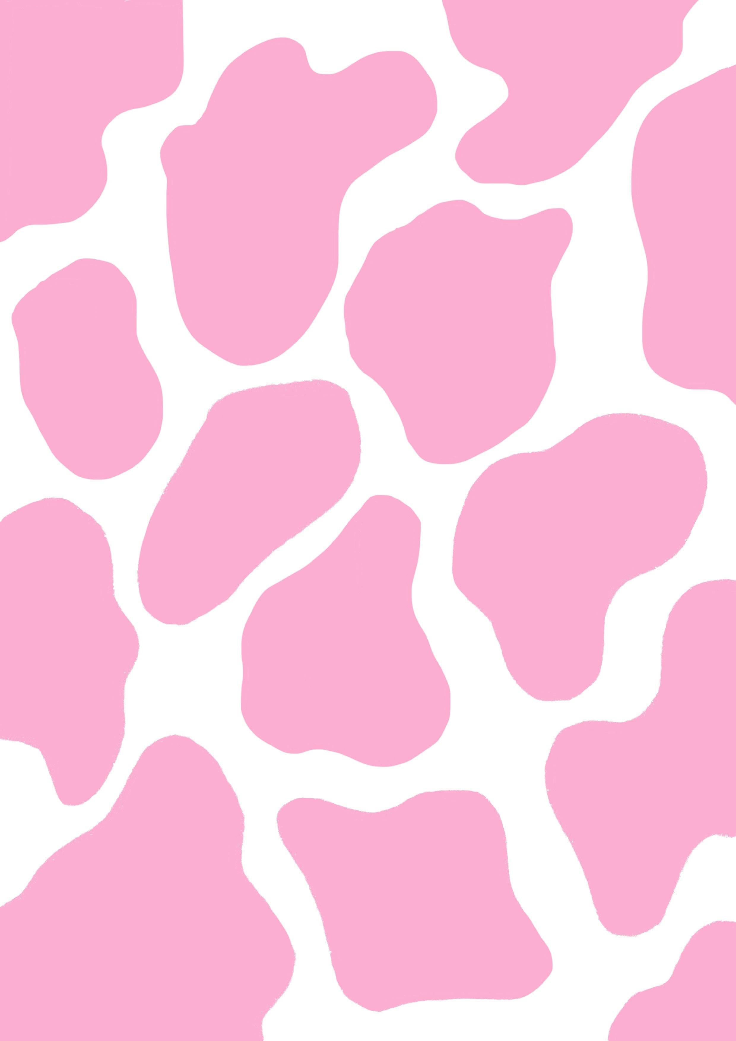pink cow print, pastel tones, organic shapes, 2K Phone Wallpaper
