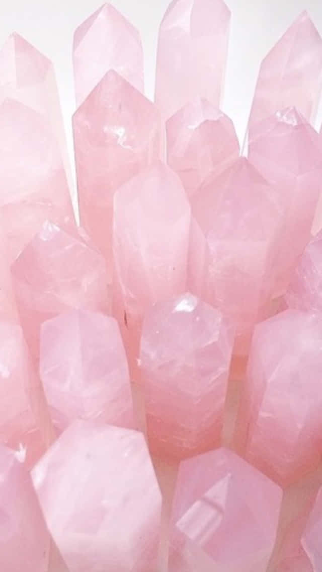 pink quartz crystals, rose quartz crystals, soft pink, SD Phone Wallpaper