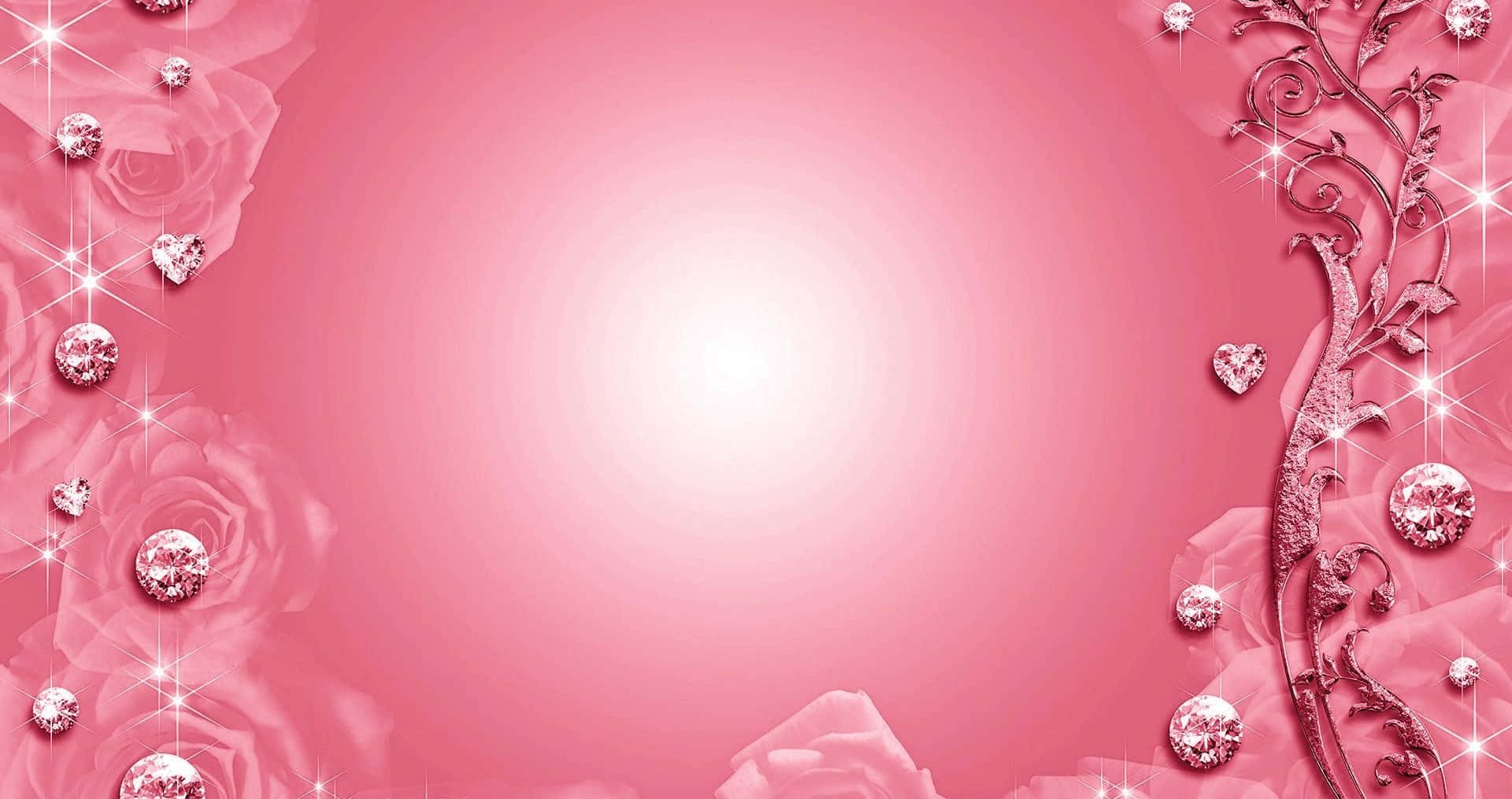 Pink Crystal Quartz, pink gradient, glittering roses, Full HD Desktop Wallpaper