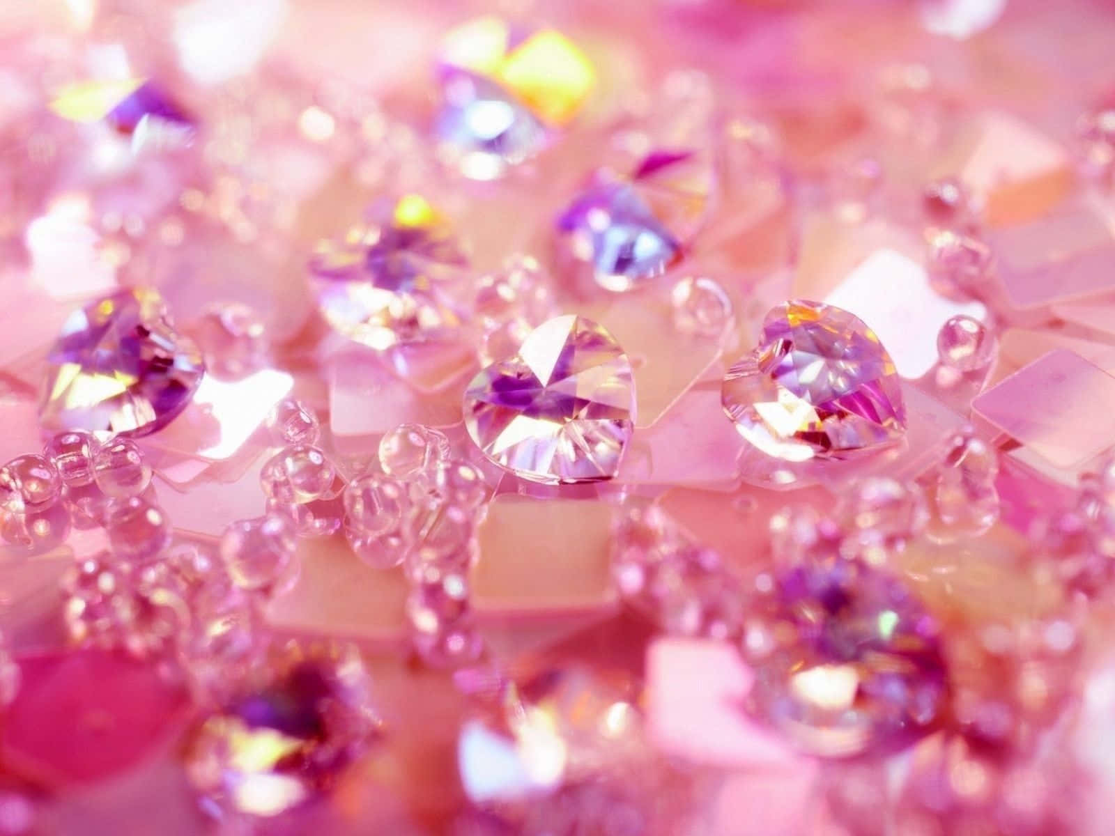 Pink Crystal Quartz, heart-shaped crystals, pink and purple, HD Desktop Wallpaper