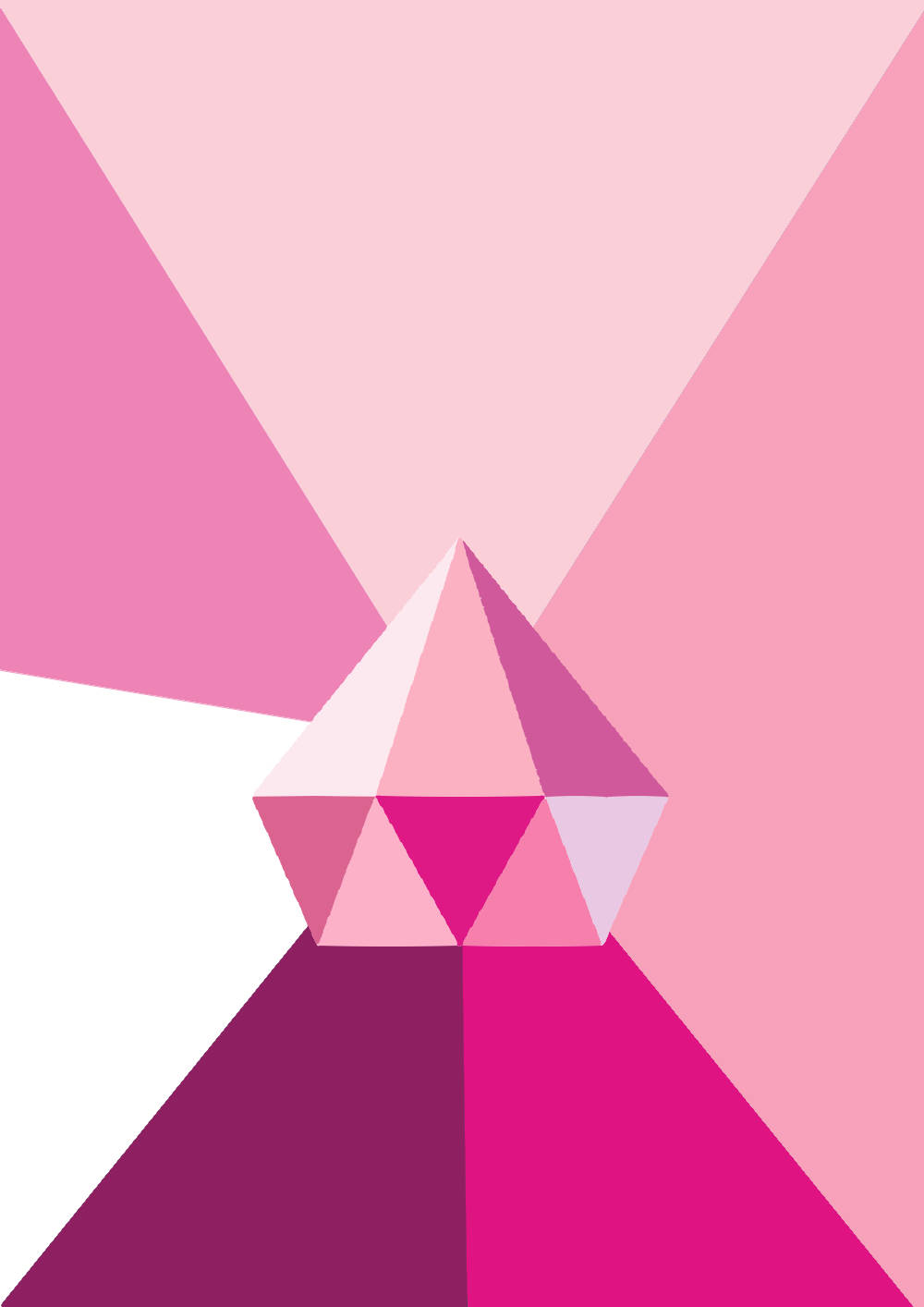 shimmering pink diamond, geometric pink crystal gem, soft to bold pink hues, HD Phone Wallpaper