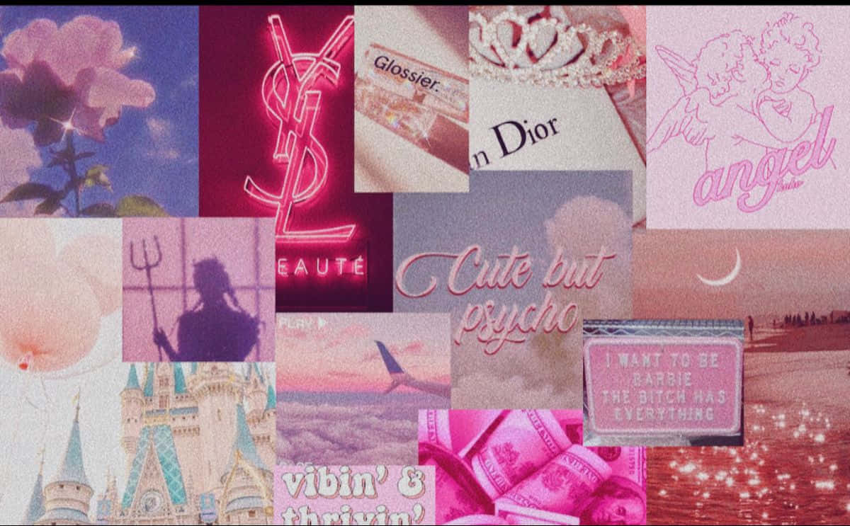 Pink Dior, luxury brands, angels, SD Desktop Wallpaper