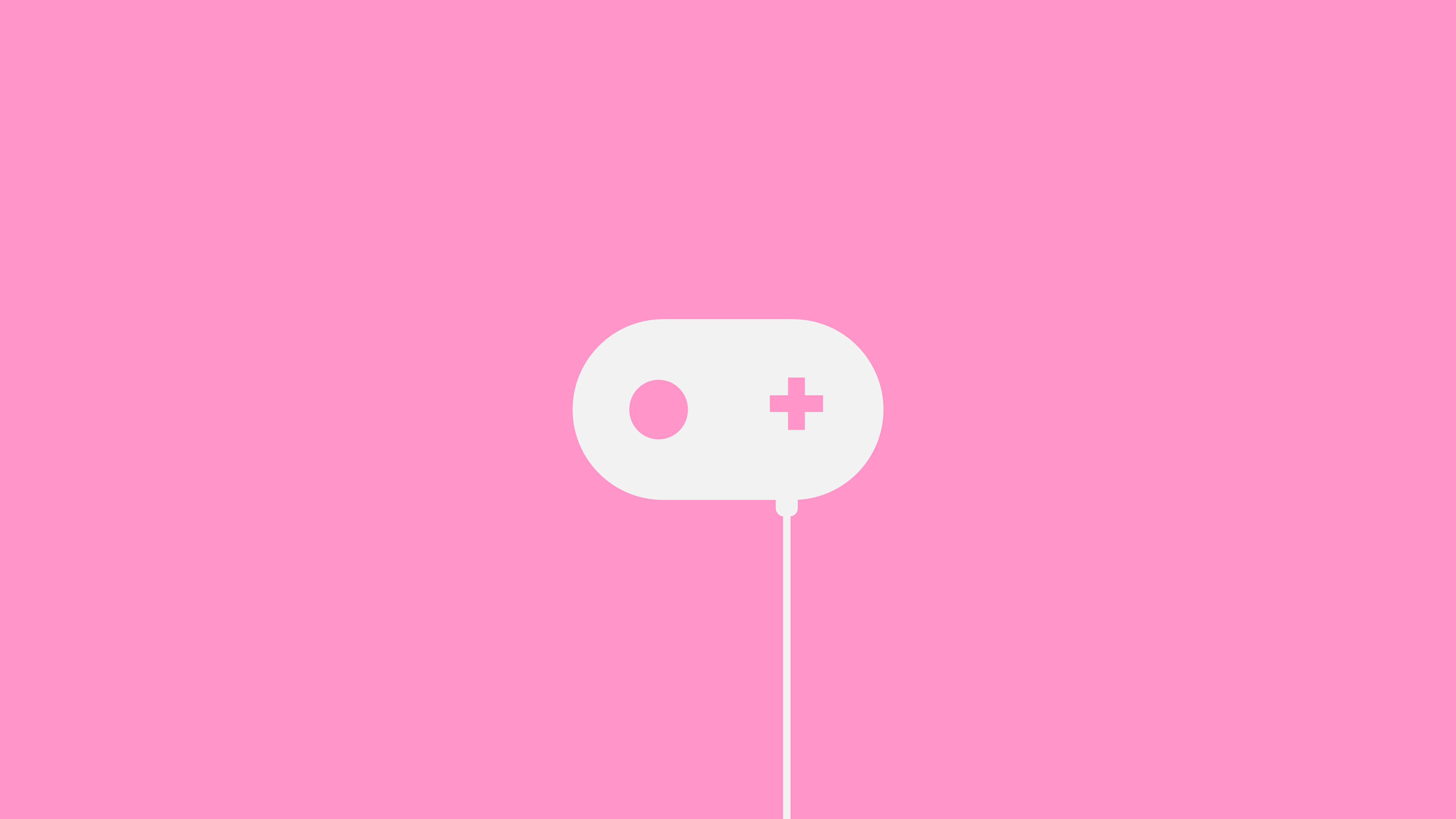 Simple Pink, white game controller, pink background, 4K Desktop Wallpaper