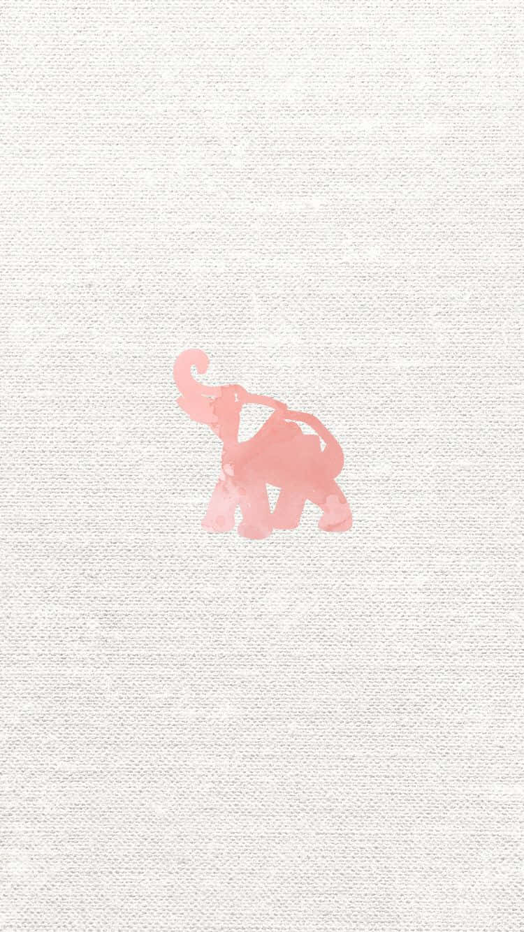 pink elephant, watercolor elephant silhouette, off-white fabric background, HD Phone Wallpaper