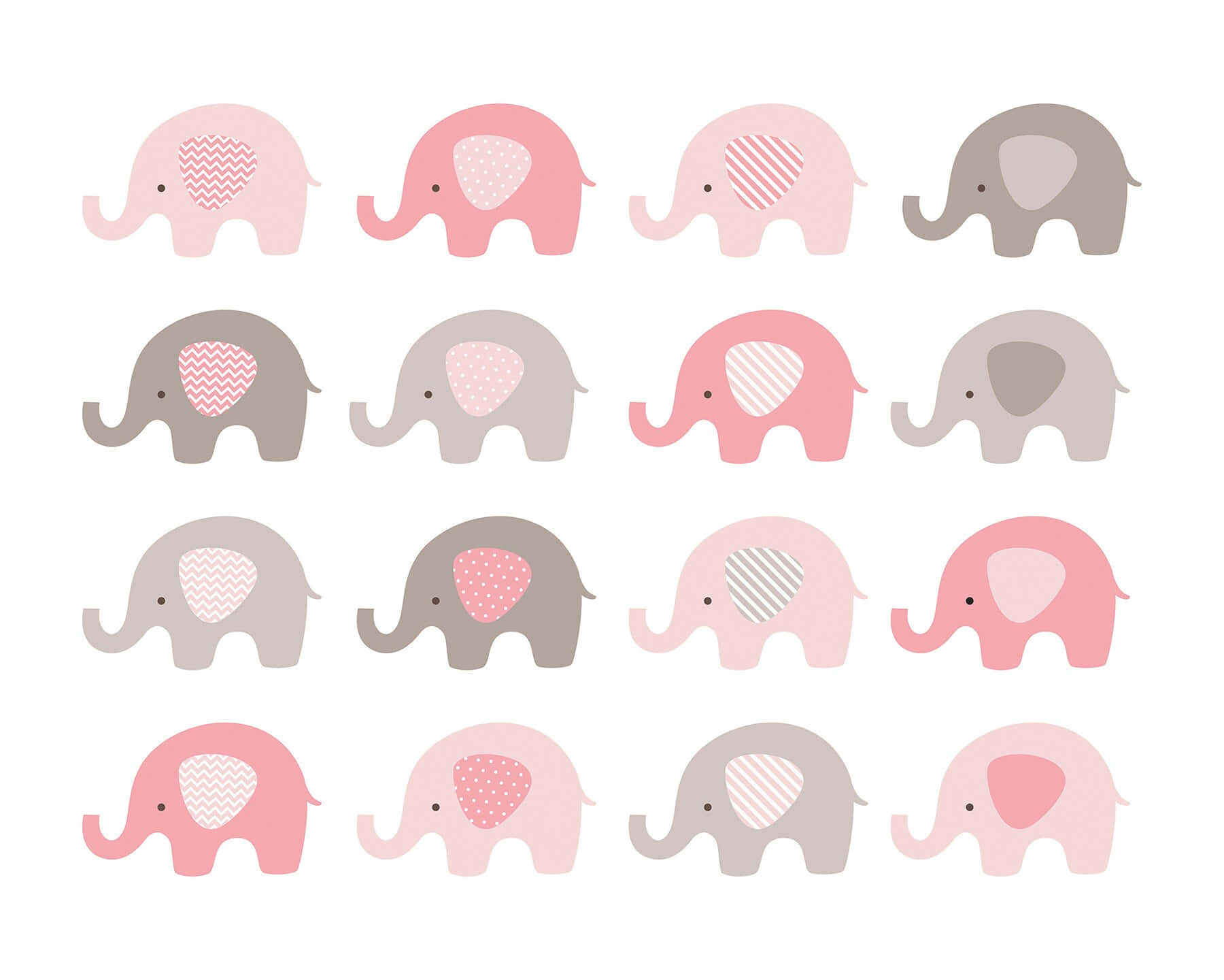 Pink Elephant, fantasy forest, pastel pink, HD Desktop Wallpaper