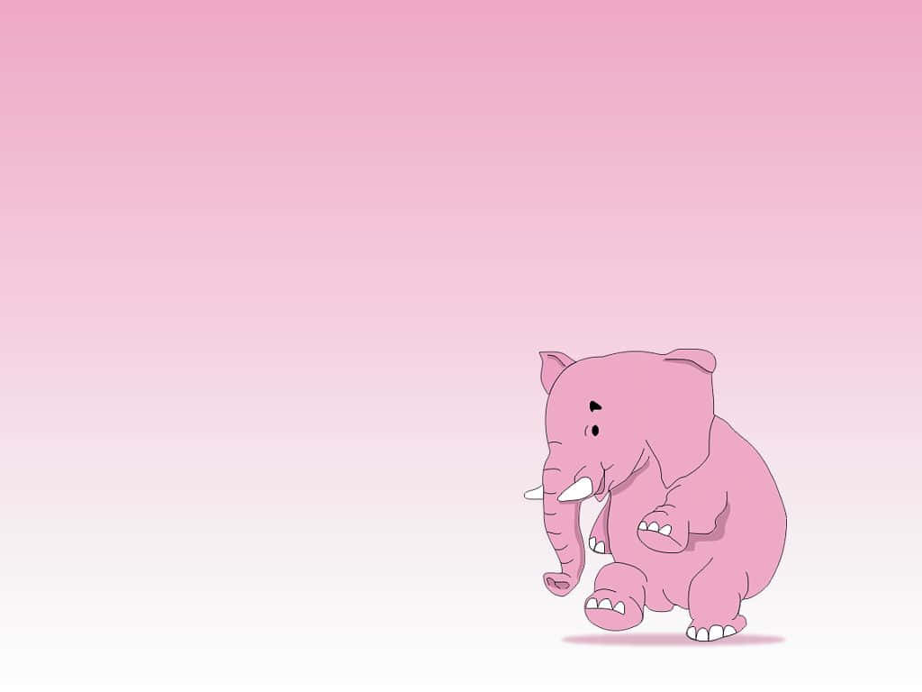 Pink Elephant, surreal setting, soft gradient pink background, SD Desktop Wallpaper