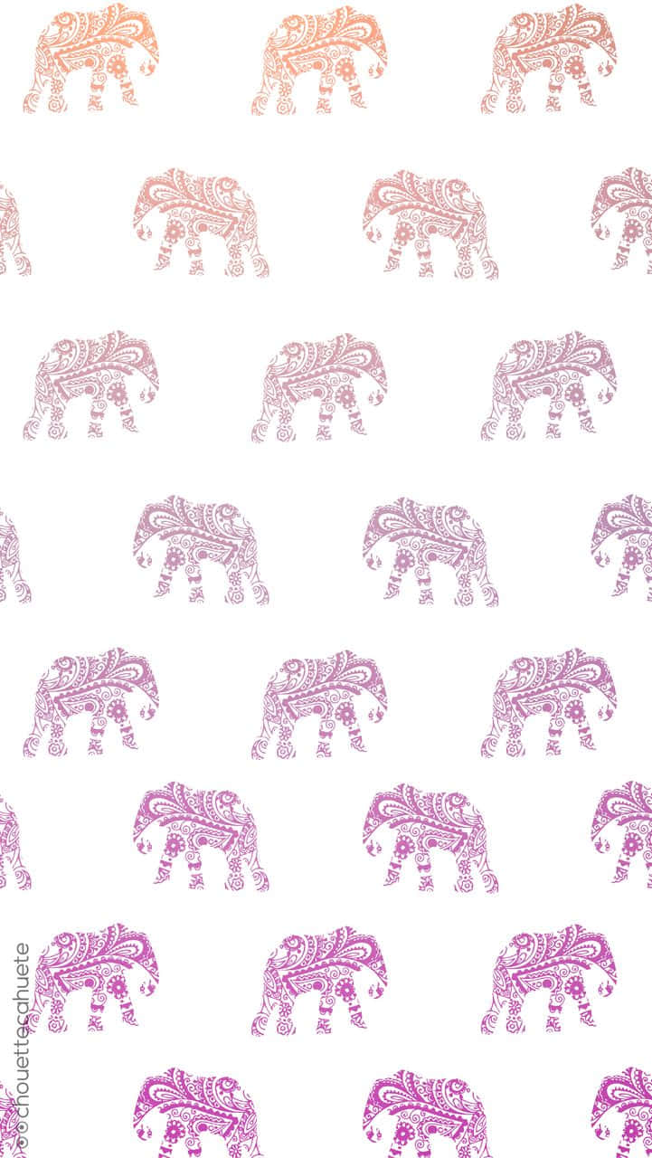 Pink Elephant, gradient pink hues, clean white background, HD Phone Wallpaper