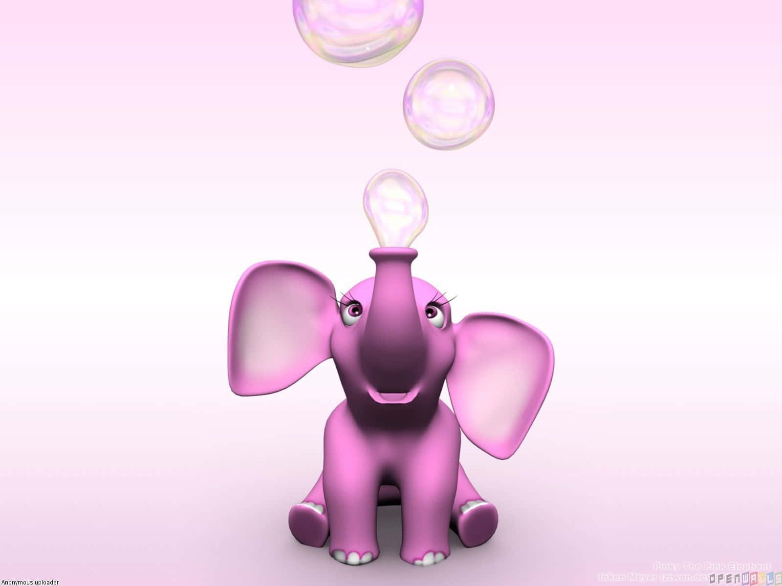 Pink Elephant, 3d-rendered, shimmering bubbles, HD Desktop Wallpaper