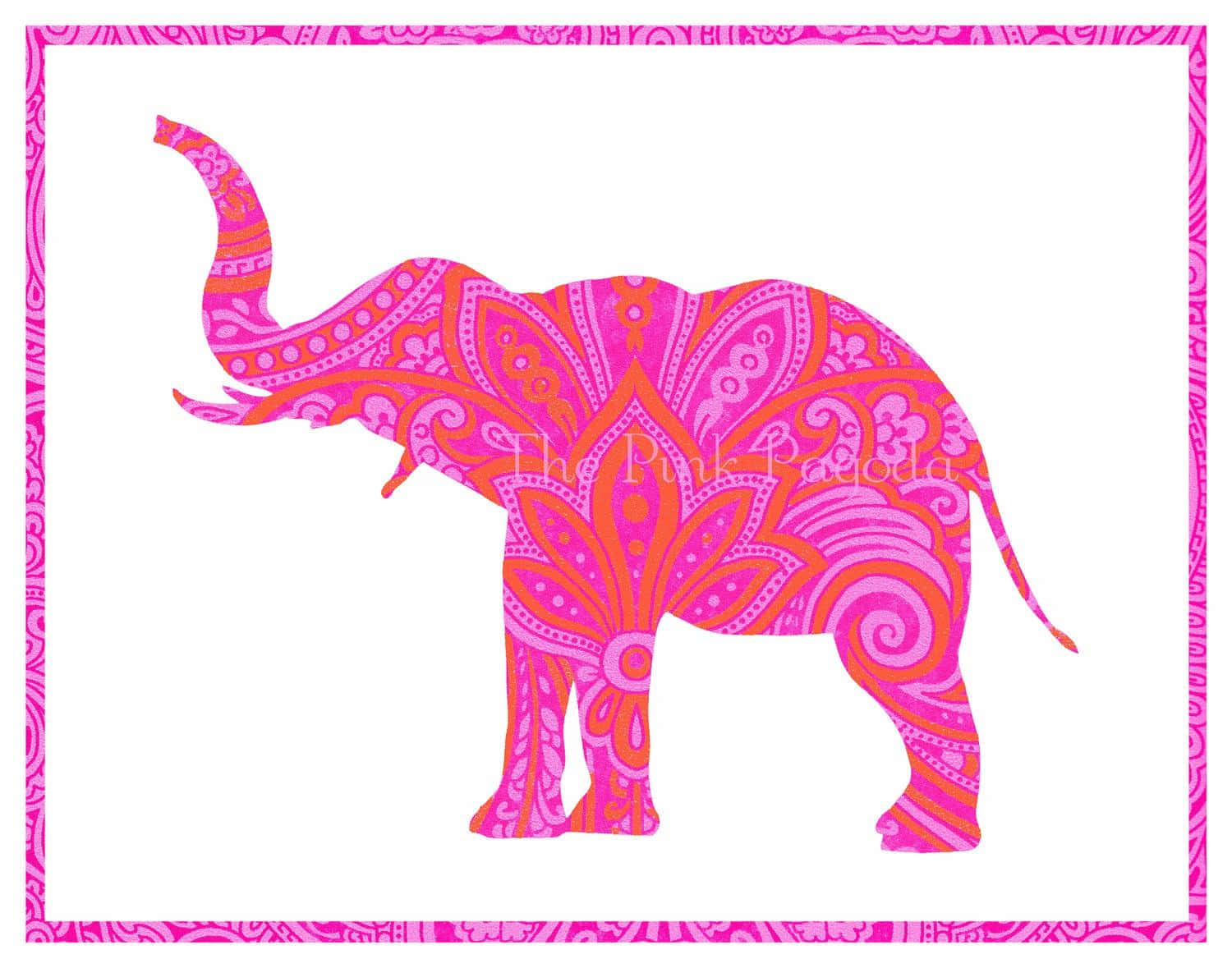 Pink Elephant, vibrant pink, orange elephant, HD Desktop Wallpaper