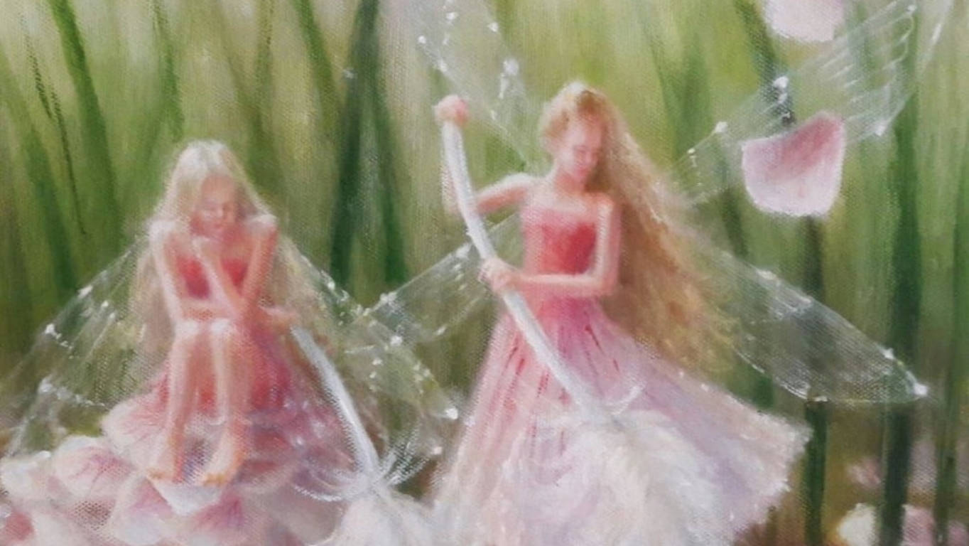 Pink Fairy, pink gowns, translucent wings, HD Desktop Wallpaper