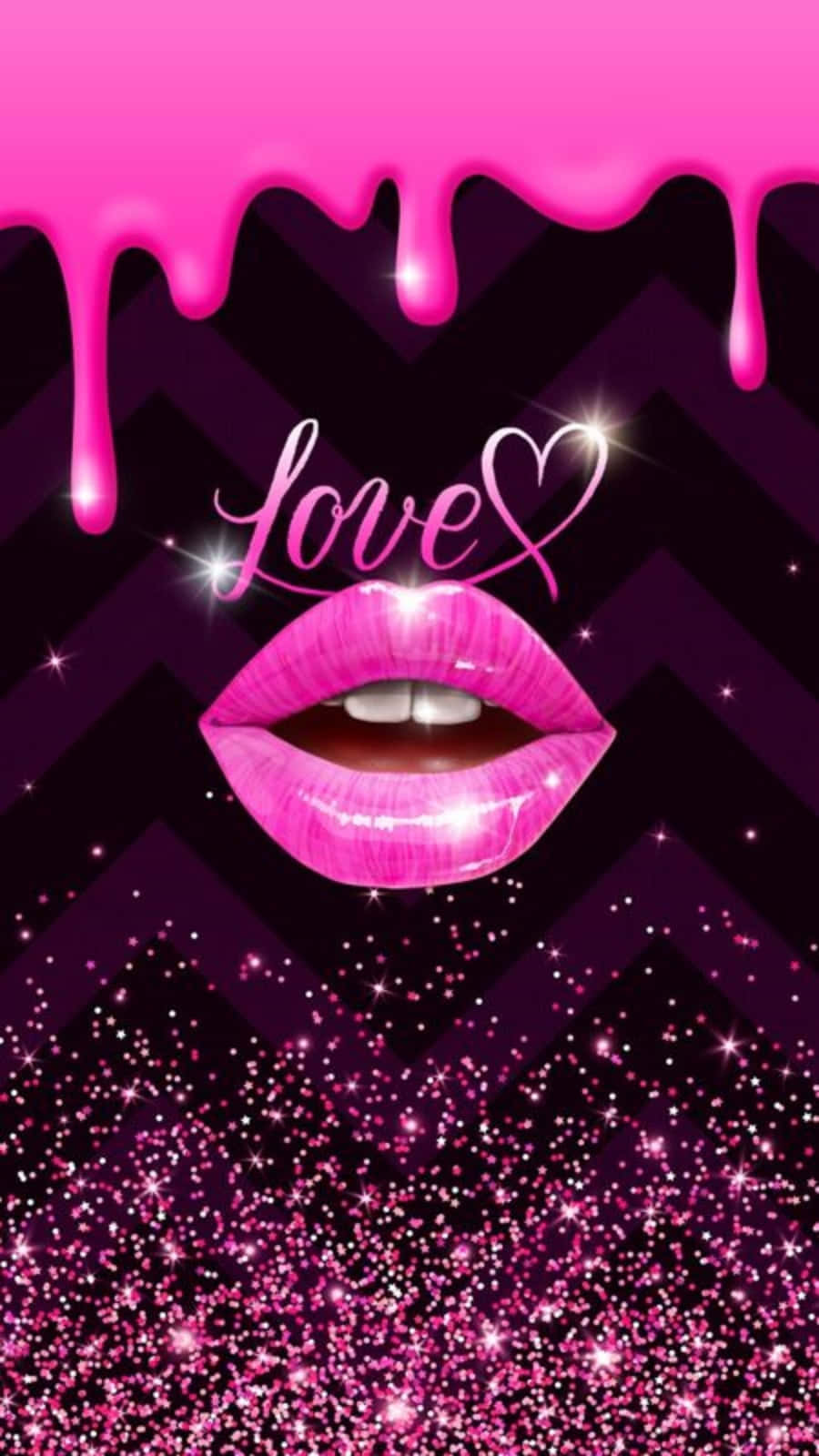 Pink Lipstick, Shiny pink lips, Dripping paint, HD Phone Wallpaper