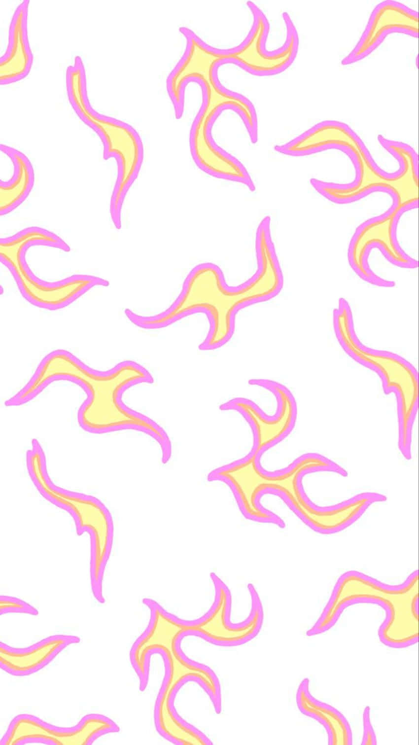 pink flames, vibrant yellow, vibrant pink, HD Phone Wallpaper