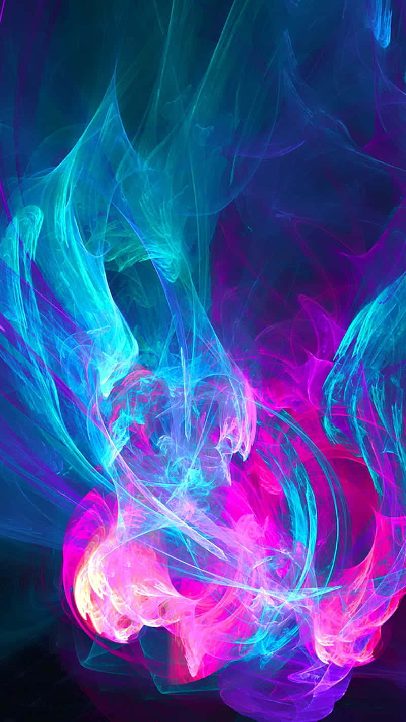 Pink Flames, neon smoke, electric blues, HD Phone Wallpaper