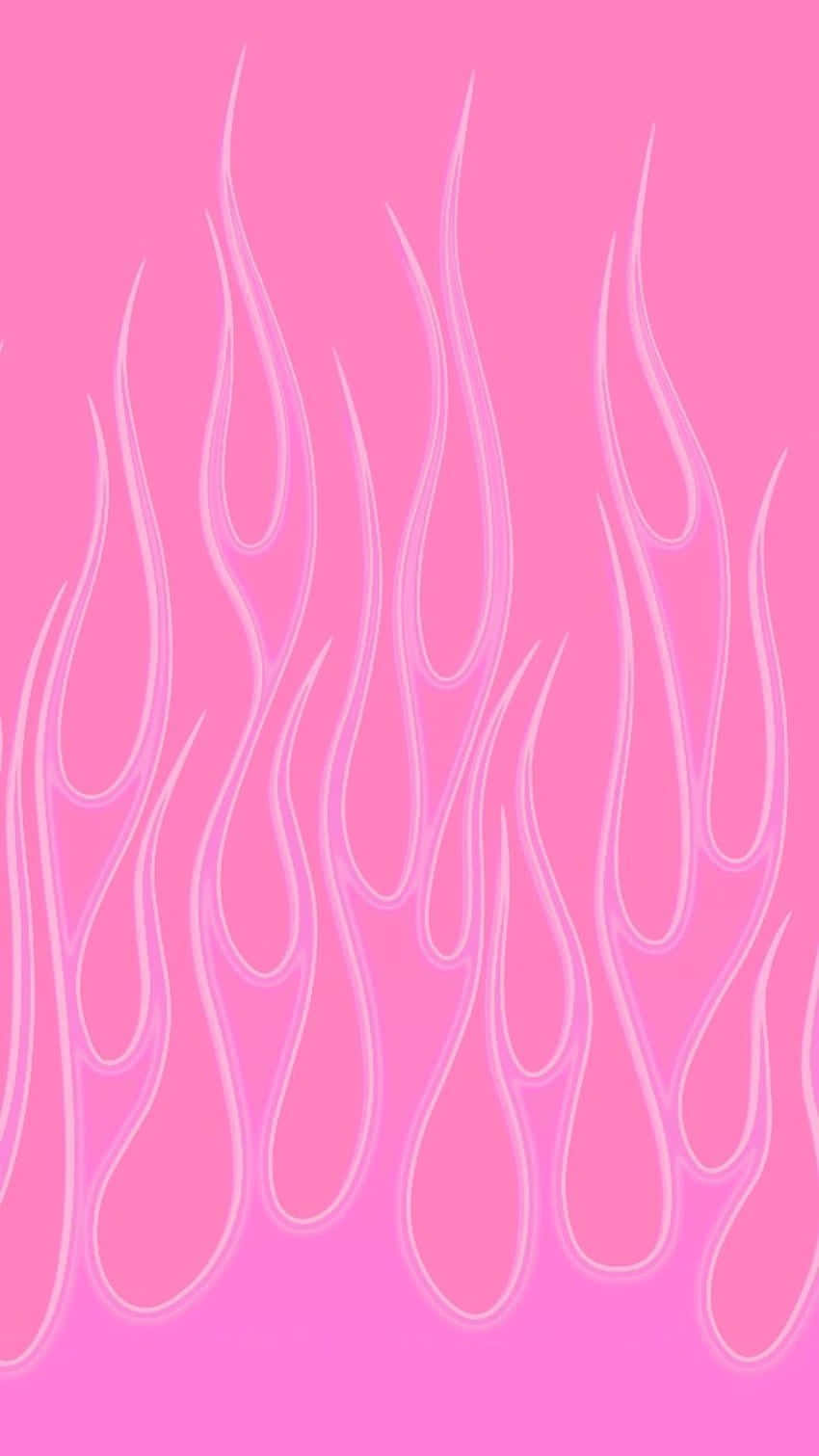 Pink Flames, vibrant pink, glowing white flame outlines, HD Phone Wallpaper