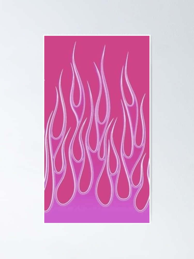 Pink Flames, night sky, glowing white flame outlines, SD Phone Wallpaper