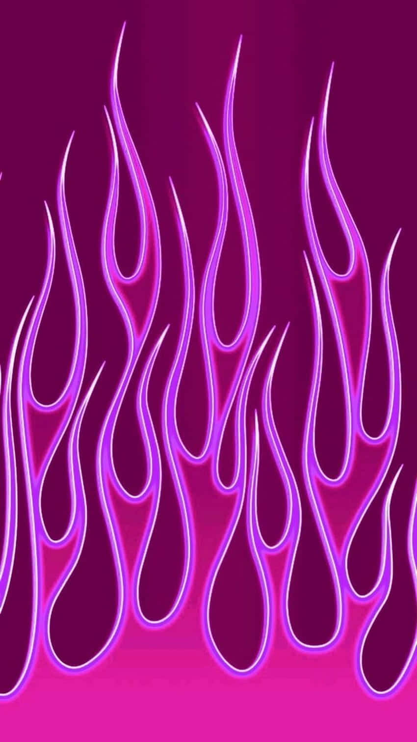 pink flames, neon purple flames, glowing white outlines, HD Phone Wallpaper