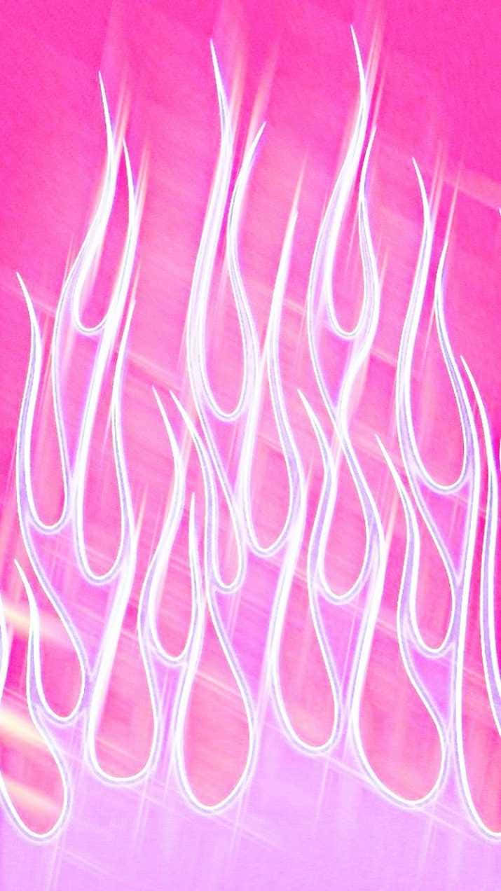 Pink Flames, vibrant pink, glowing white flame-like streaks, SD Phone Wallpaper