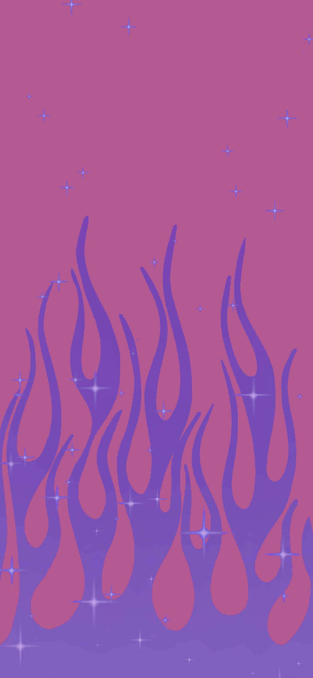 Pink Flamingos, glassy pink flames, purple flame shapes, 2K Phone Wallpaper
