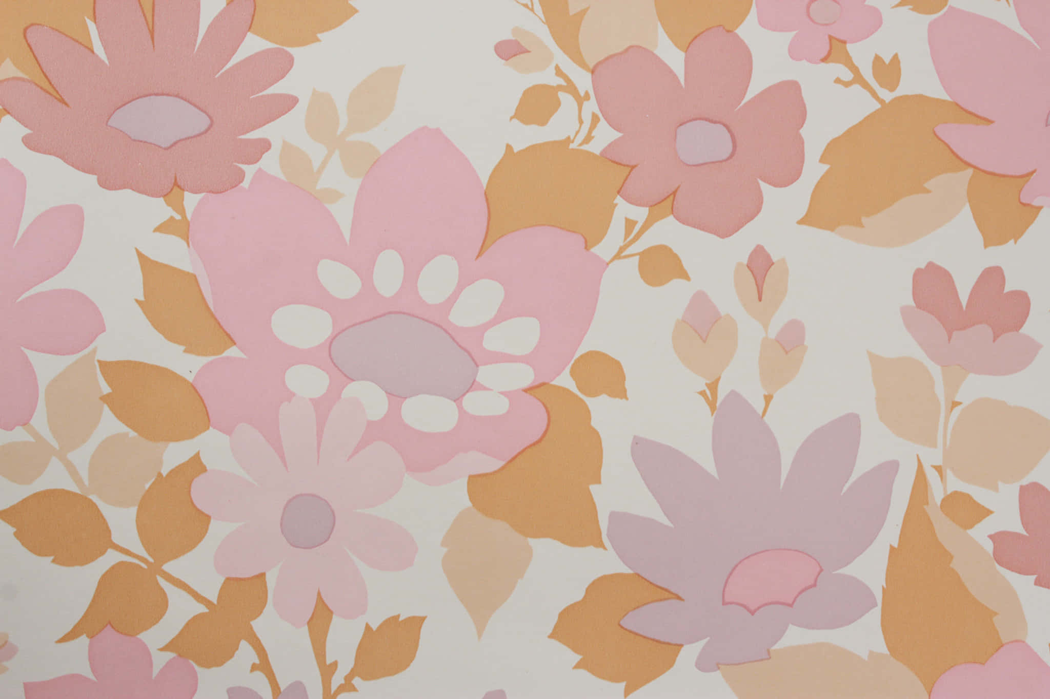 pink floral, retro floral design, soft pink blossoms, Full HD Desktop Wallpaper