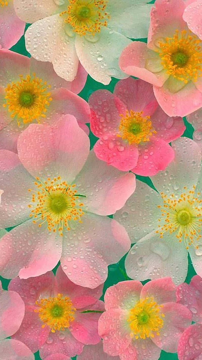 Pink Floral, pink and white flowers, yellow centers, HD Phone Wallpaper