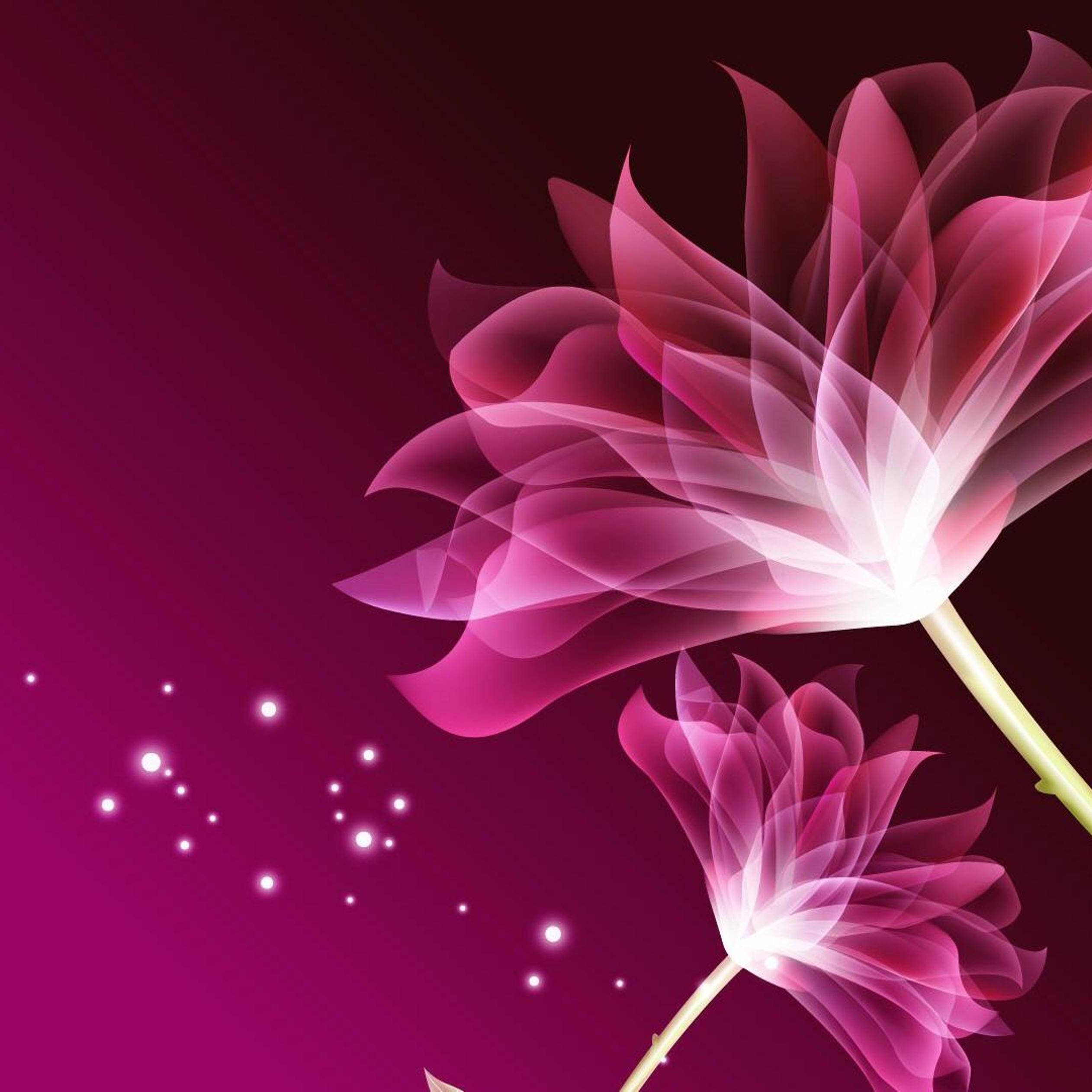 glowing pink flower, translucent pink flowers, layered petals, Full HD Desktop Wallpaper