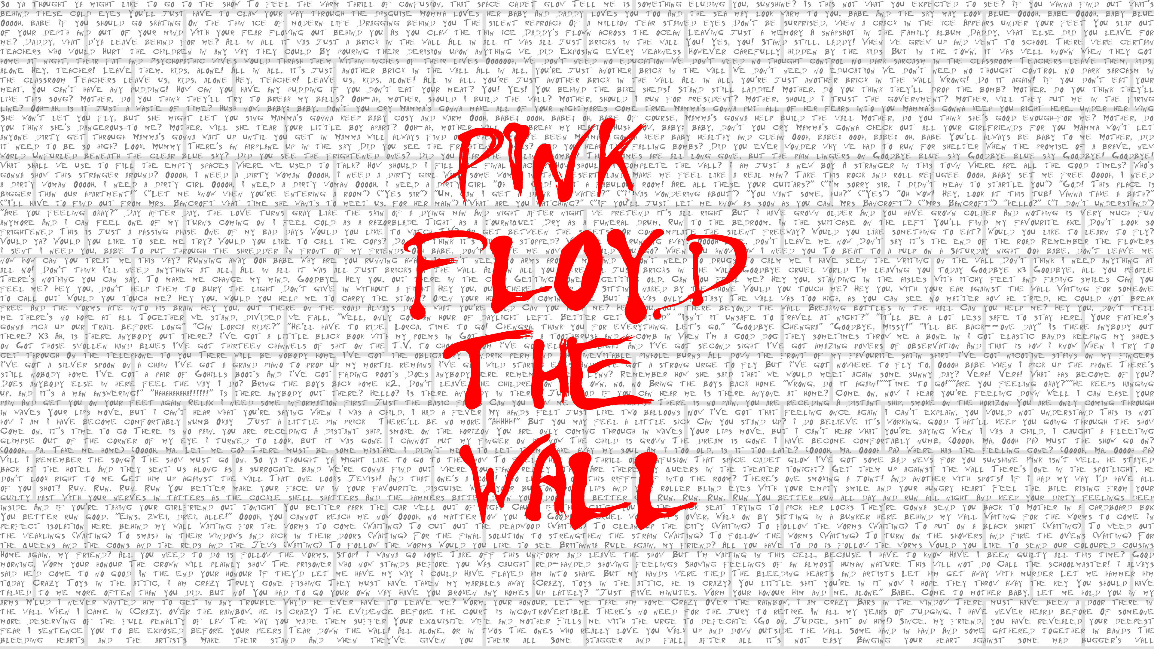 Pink Floyd, The Wall, red aesthetic, 4K Desktop Wallpaper