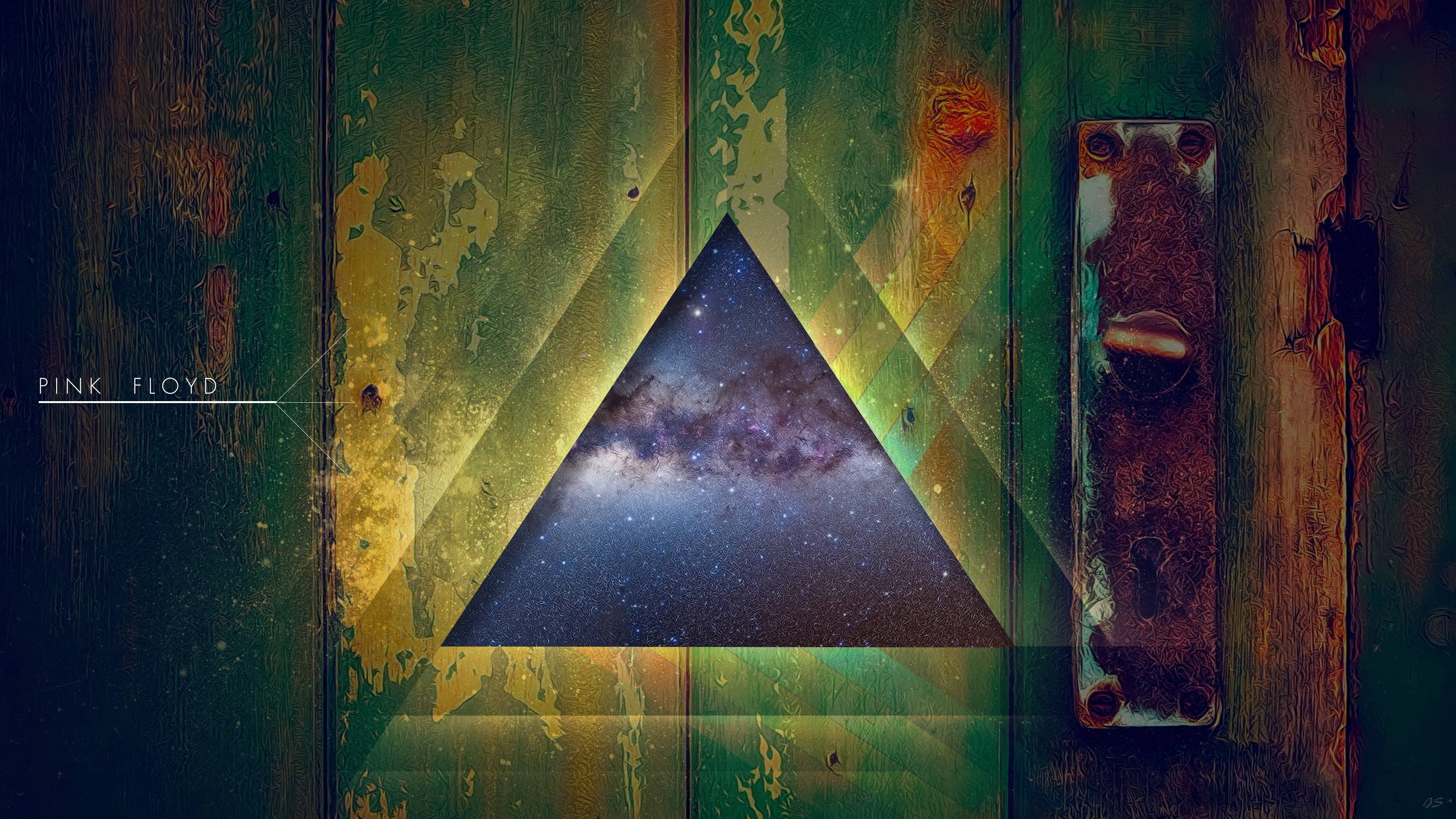Pink Floyd 4K, prism, green door, 4K Desktop Wallpaper