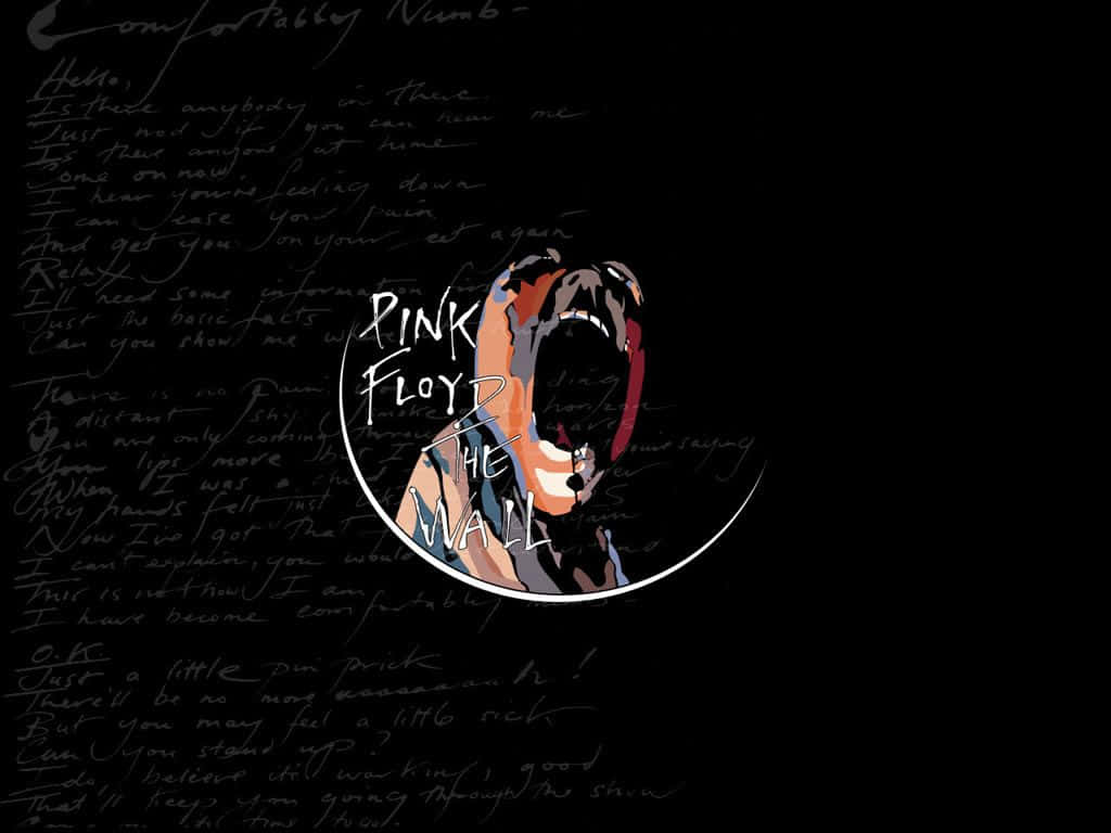 Pink Floyd The Wall, black background, handwritten lyrics, SD Desktop Wallpaper