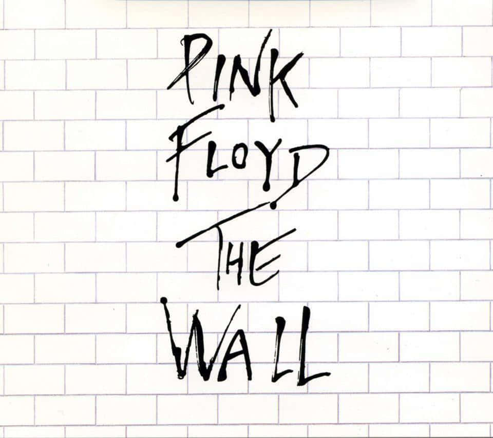 Pink Floyd The Wall, black handwritten text, white tiled wall, SD Desktop Wallpaper