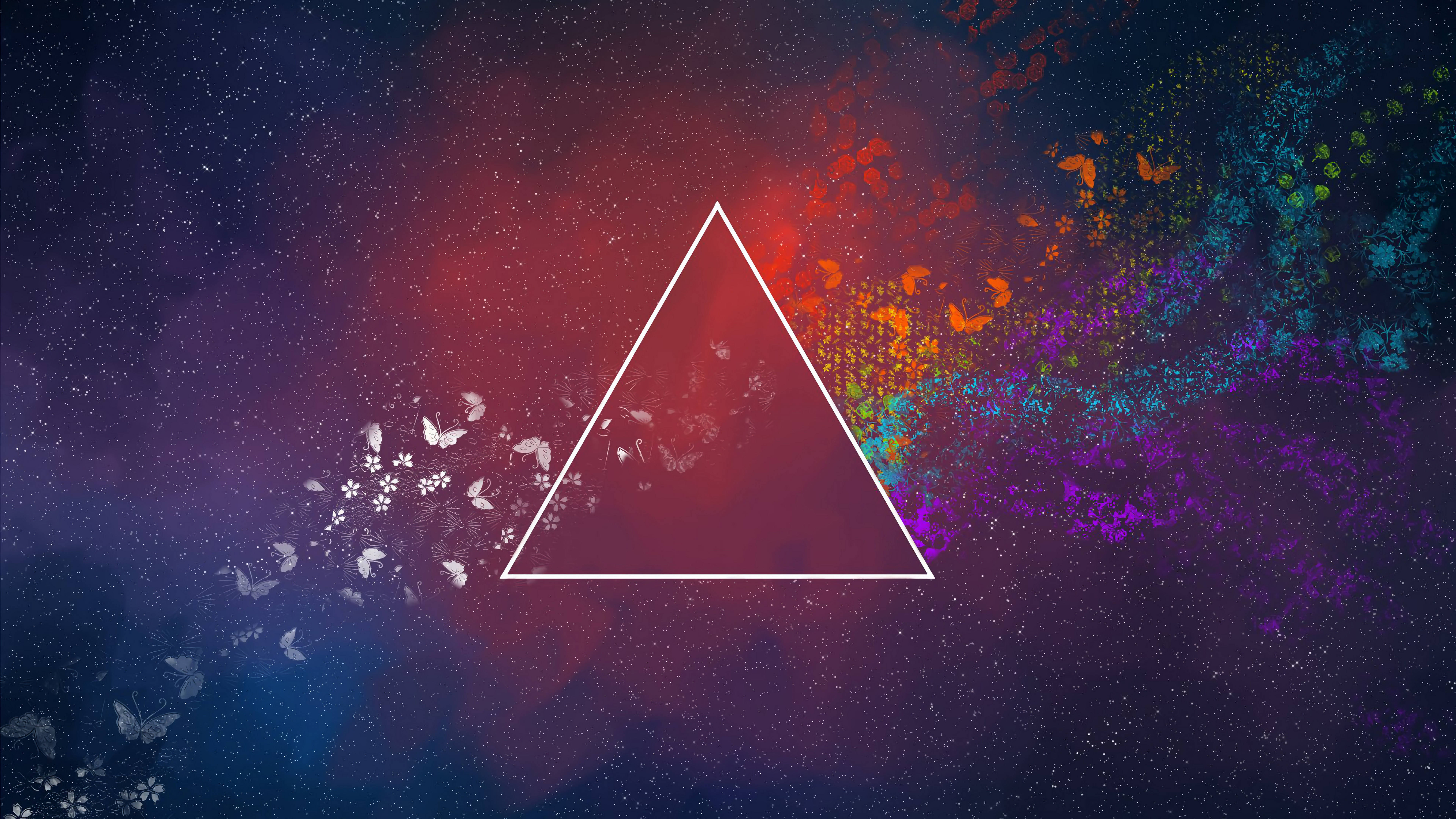 Pink Floyd 4K, The Dark Side of the Moon, butterflies, 8K Desktop Wallpaper