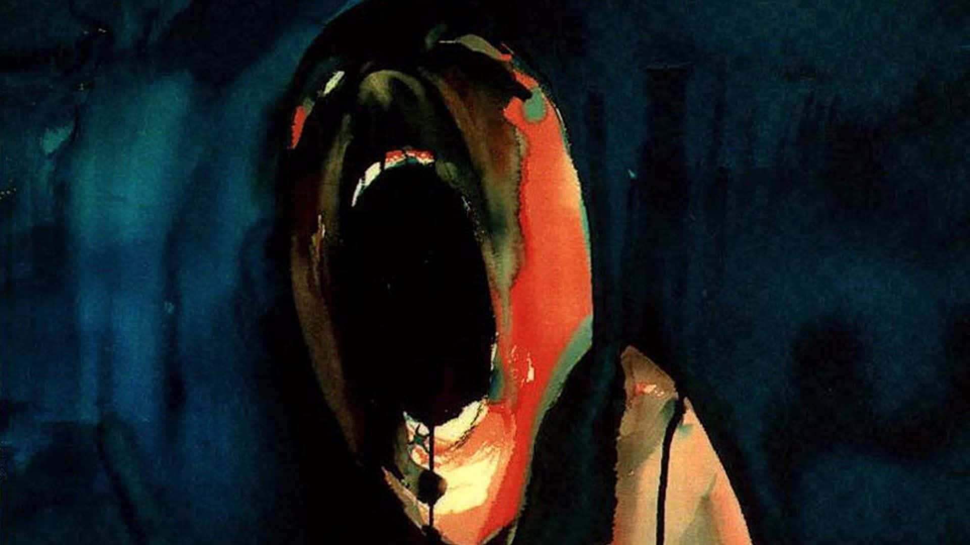 Pink Floyd The Wall, watercolor portrait, screaming face, Full HD Desktop Wallpaper