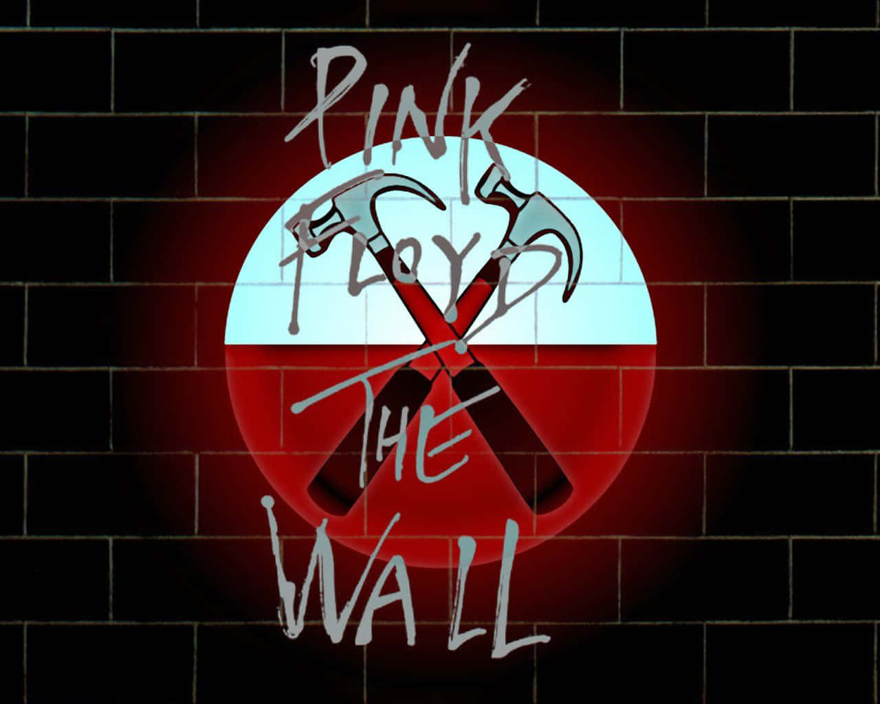 Pink Floyd The Wall, The Wall logo, red and blue light, HD Desktop Wallpaper