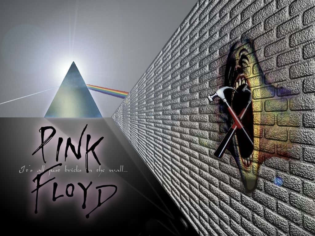 Pink Floyd The Wall, screaming face, crossed hammers, SD Desktop Wallpaper