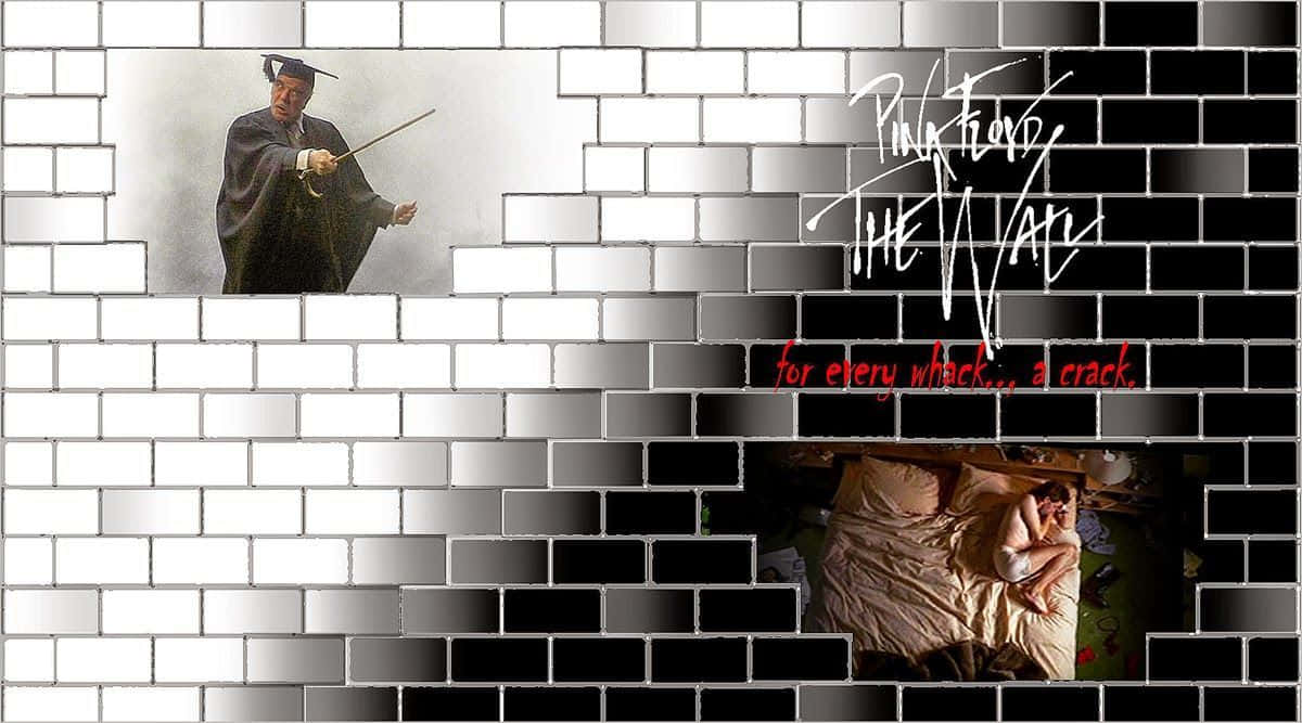 Pink Floyd The Wall, monochrome brick wall, graduation photo, SD Desktop Wallpaper