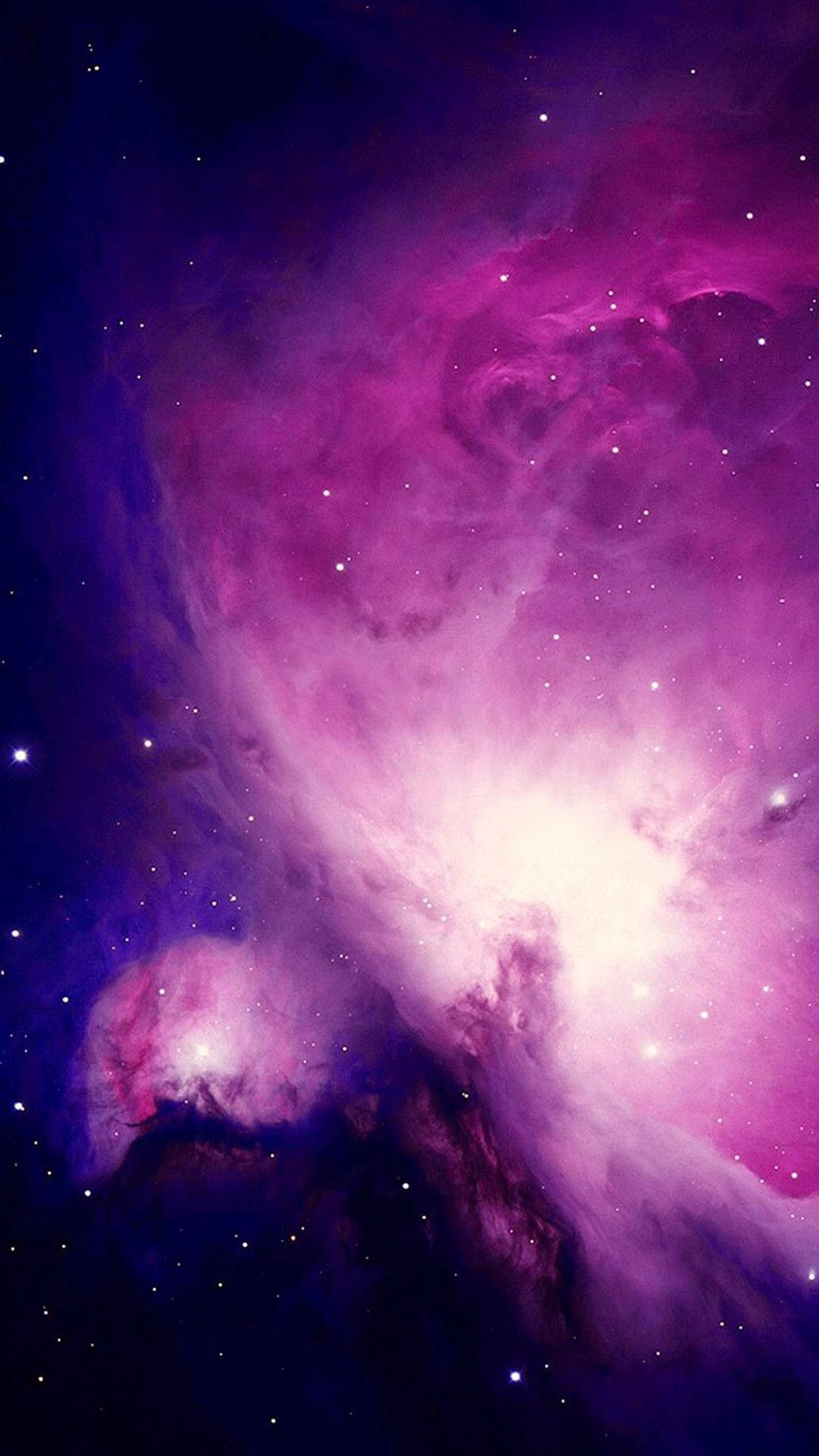 Purple Galaxy iPhone, vibrant purple, pink cosmic nebula, Full HD Phone Wallpaper