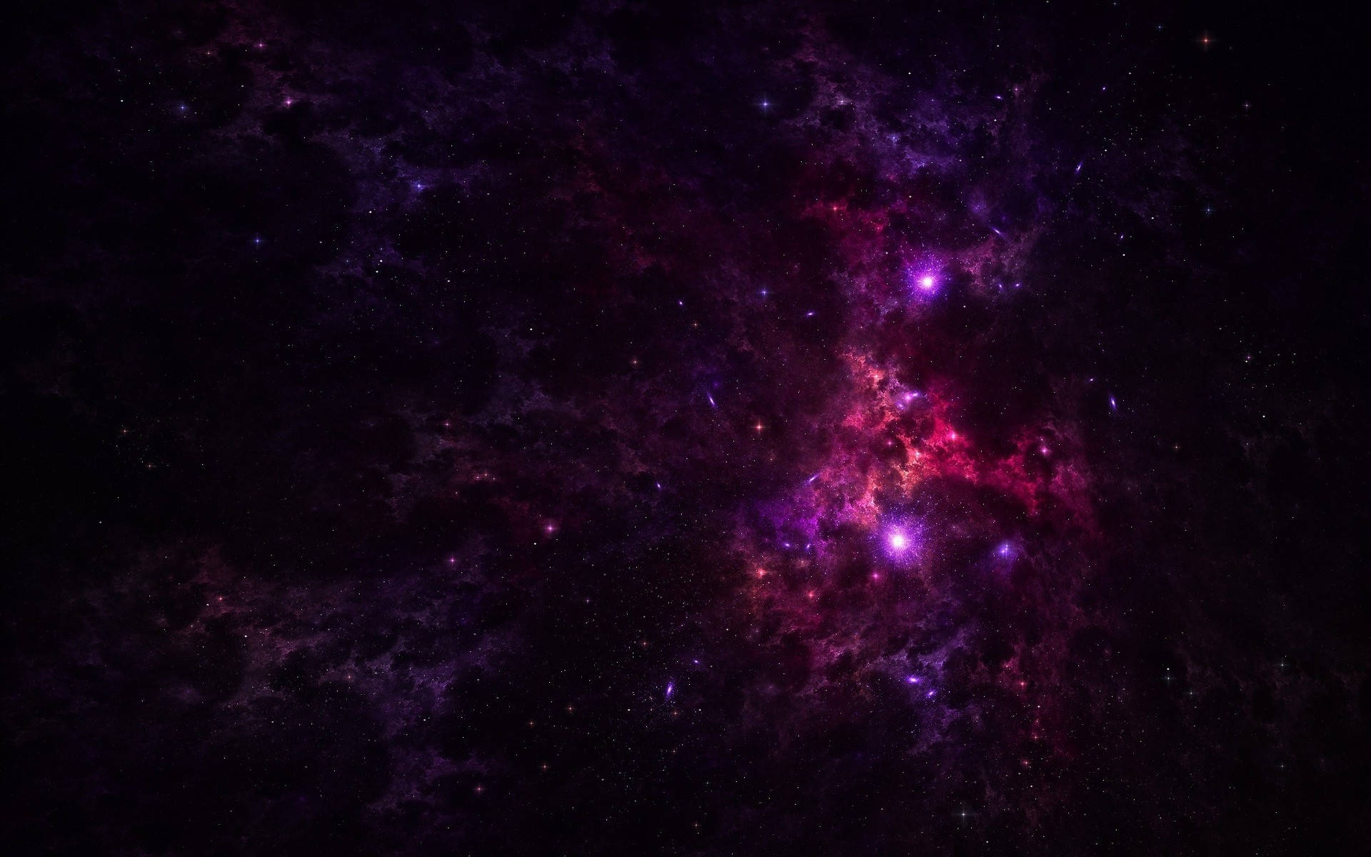 Dark Pink Galaxy, cosmic nebula, vibrant purple and pink gases, Full HD Desktop Wallpaper
