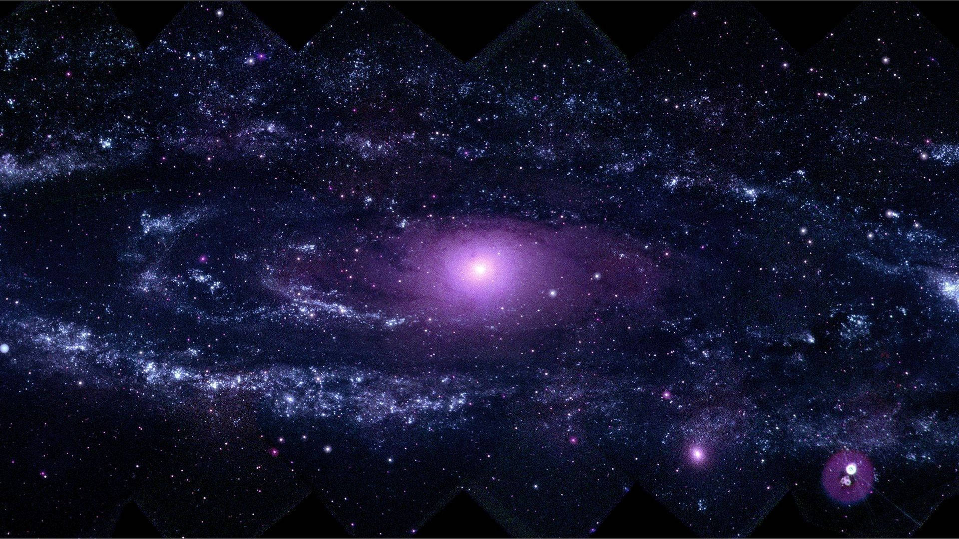 Tiny Pink Galaxy, vibrant purple spiral galaxy, stars, Full HD Desktop Wallpaper