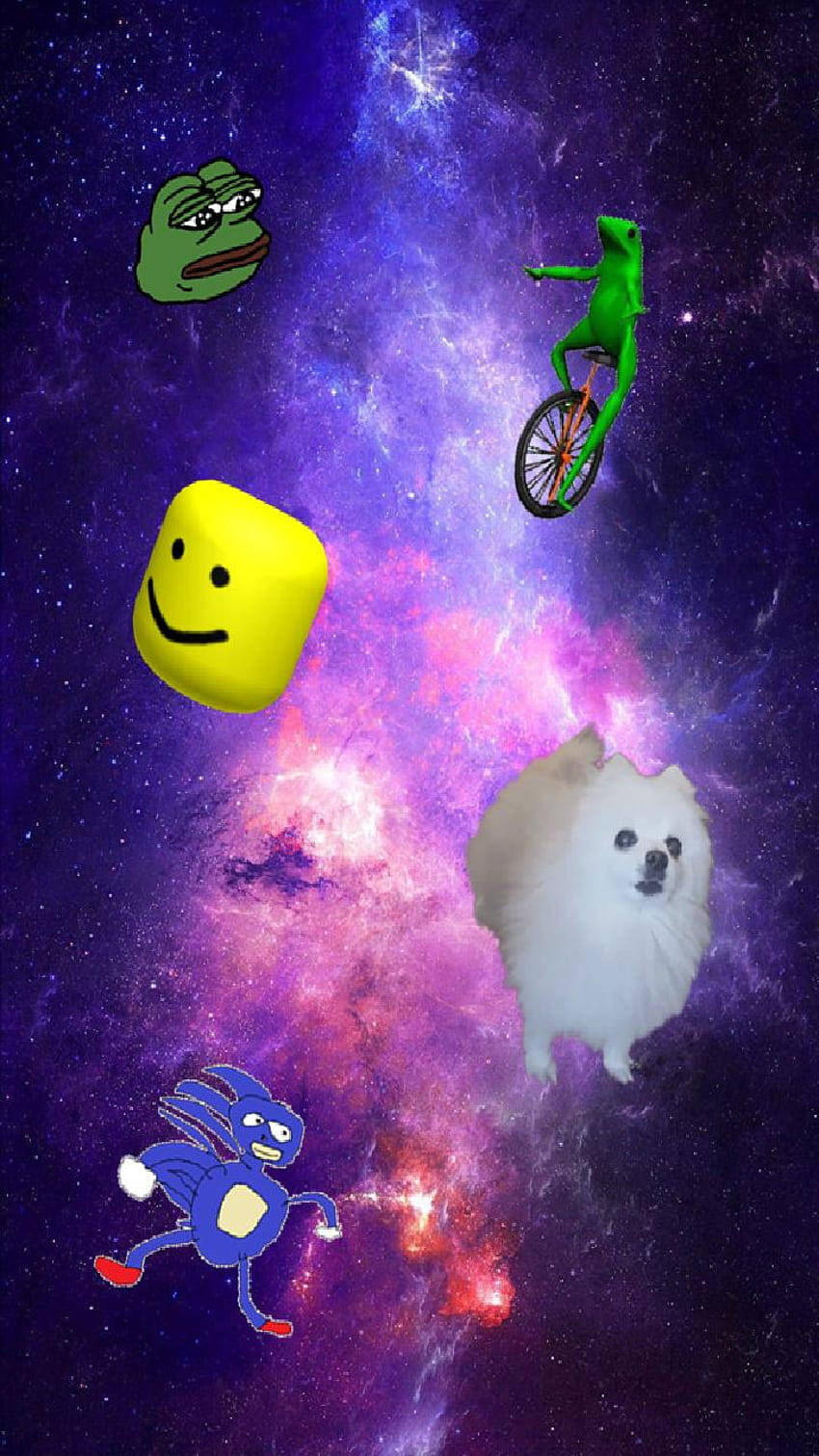 Pink Galaxy, fluffy white dog, green frog on a bike, HD Phone Wallpaper