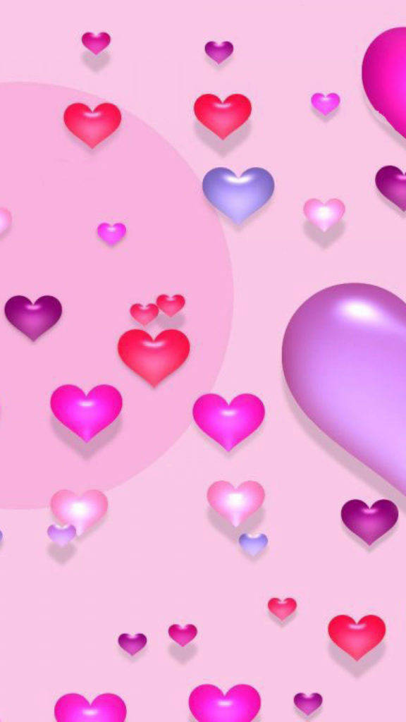 Pink Girl iPhone, heart pattern, pink, SD Phone Wallpaper