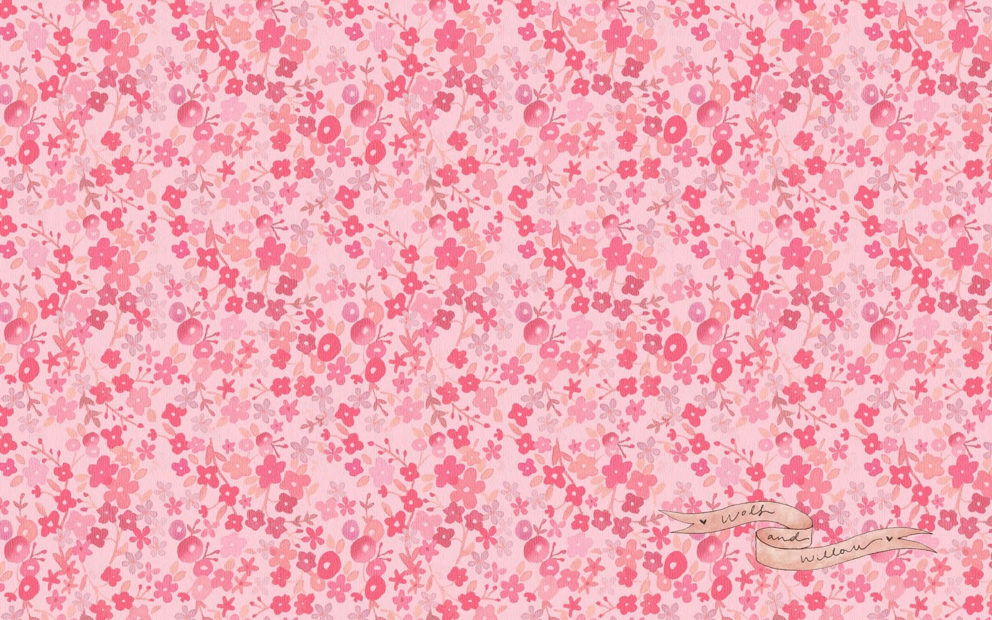 Pink Girly, cherry blossoms, berries, Full HD Desktop Wallpaper