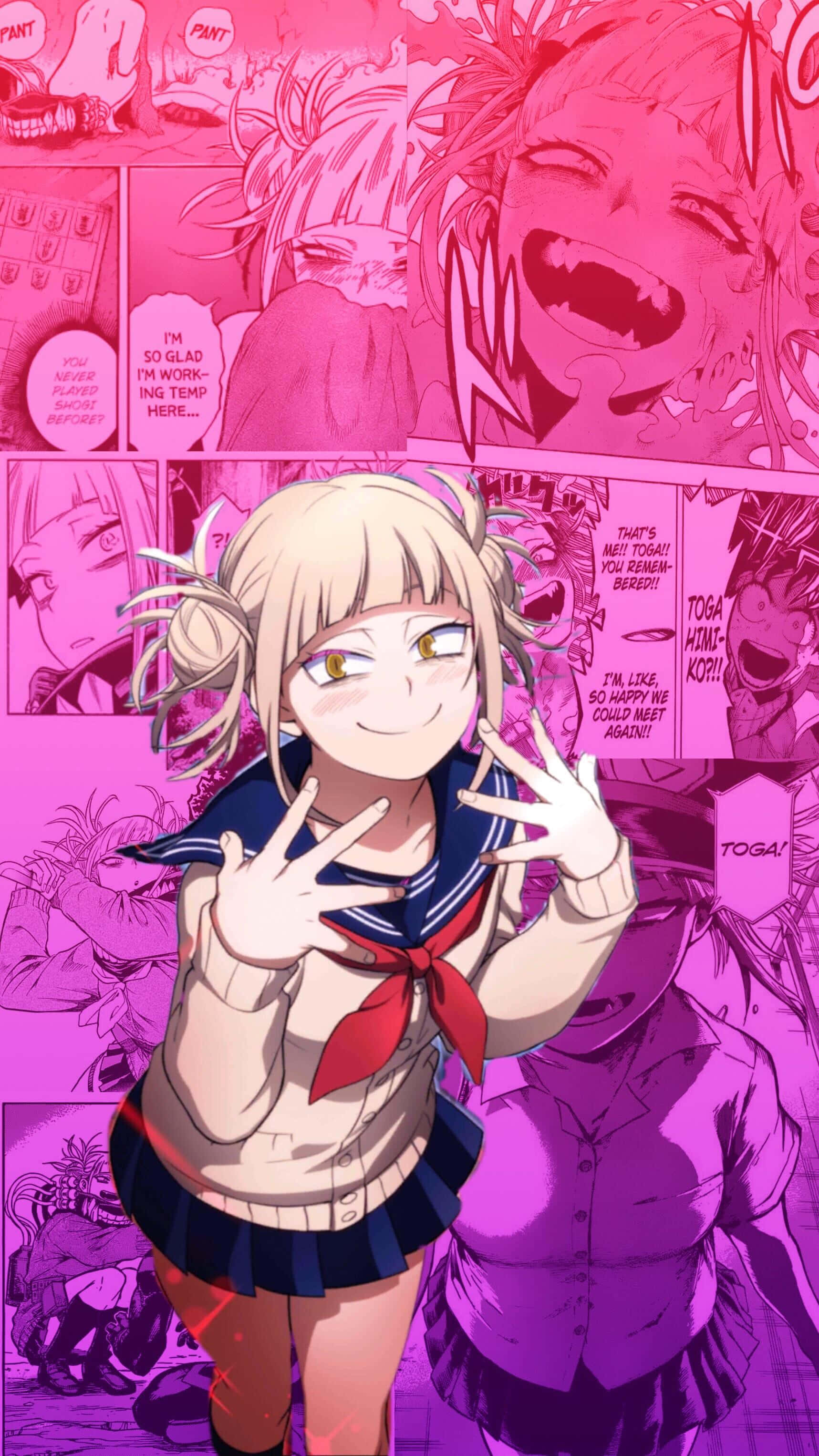 toga mha, sailor uniform, pink shirt, 2K Phone Wallpaper