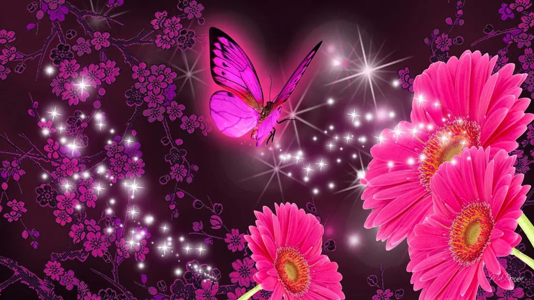 Pink Glitter Butterfly