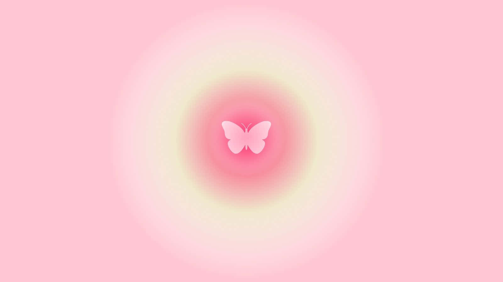 Butterfly Glow, pink butterfly silhouette, radial gradient background, HD Desktop Wallpaper