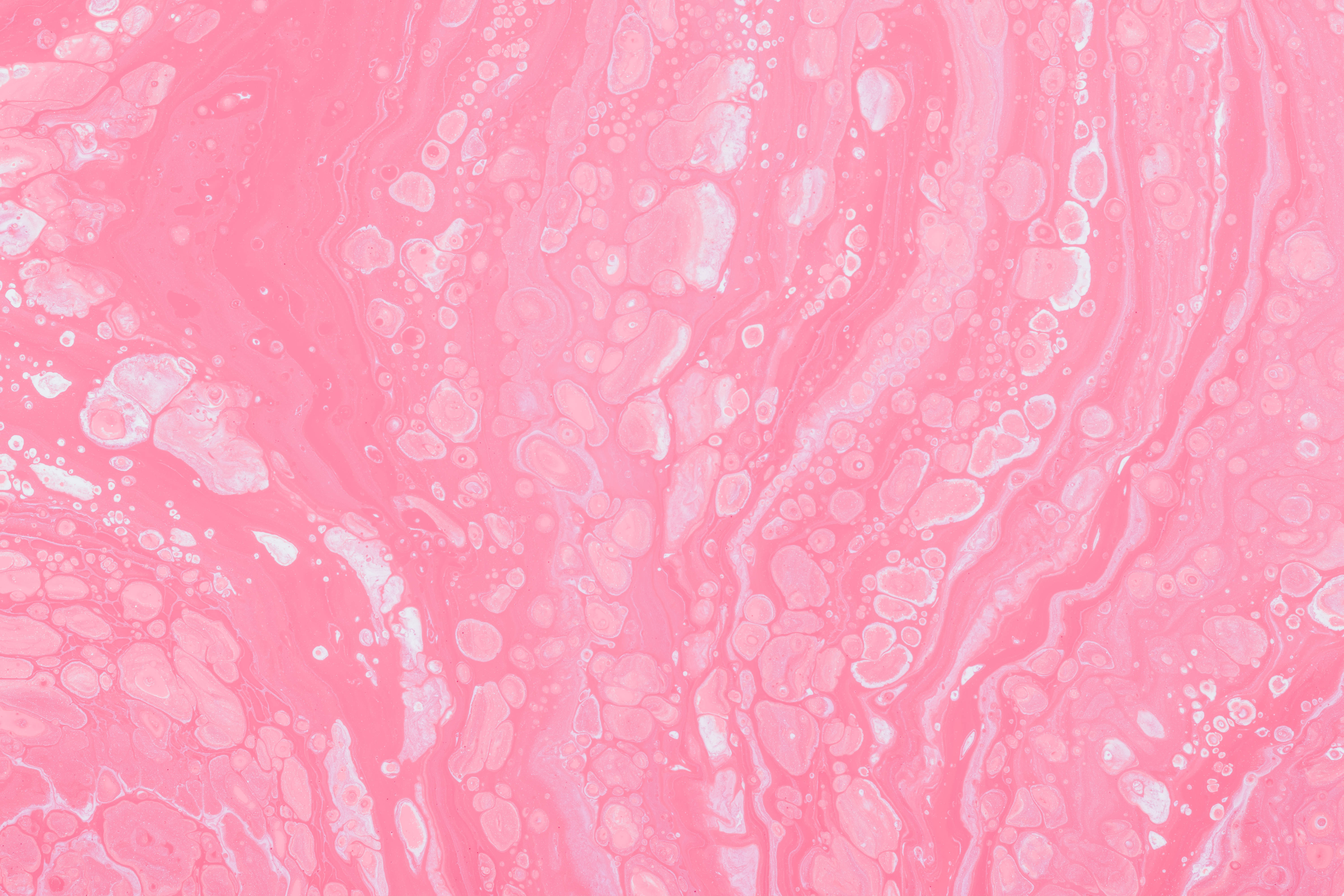 Kawaii Pink Runny Liquid, soft pink, white paint, 5K Desktop Wallpaper