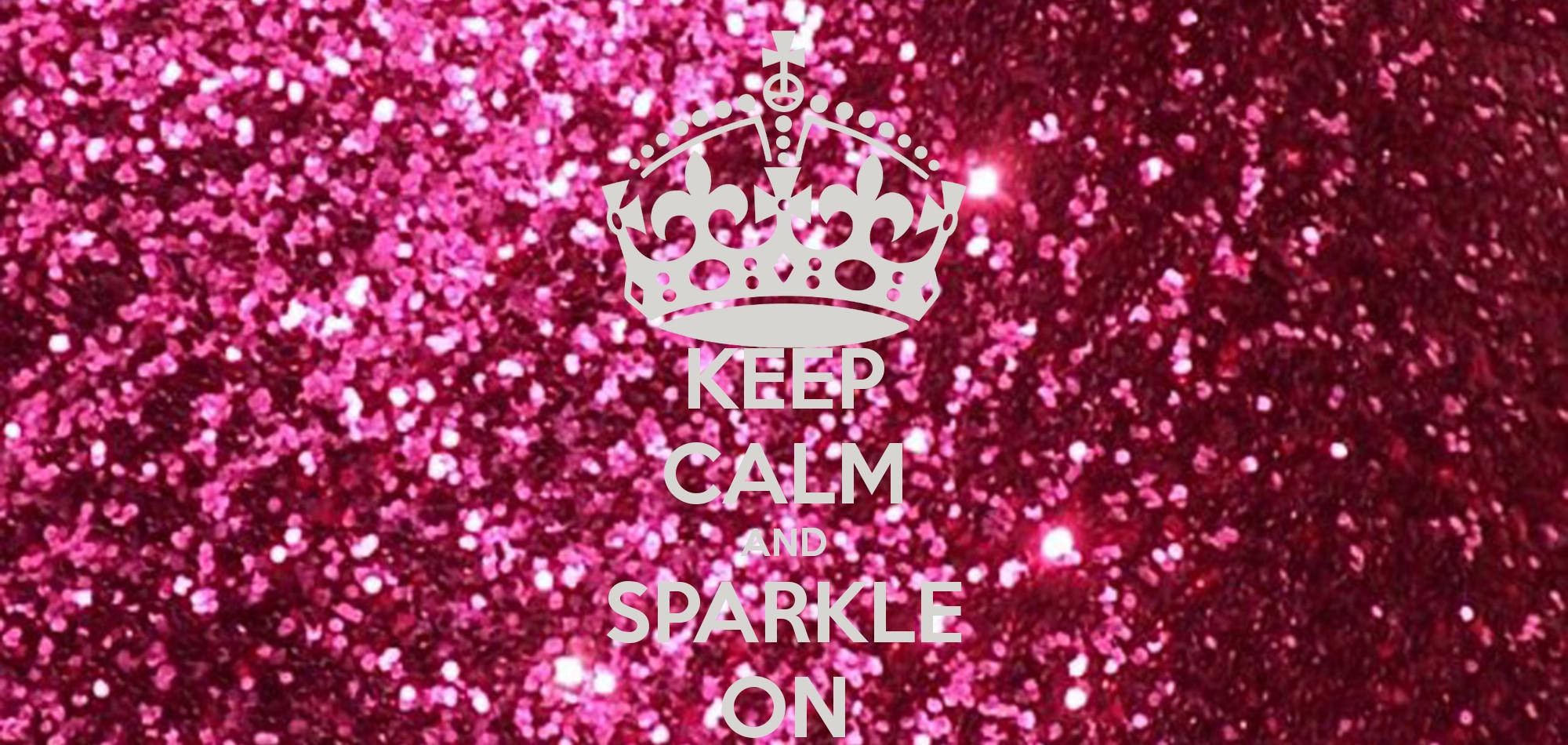 Keep Calm And Sparkle On, pink glitter background, white crown, Full HD Desktop Wallpaper