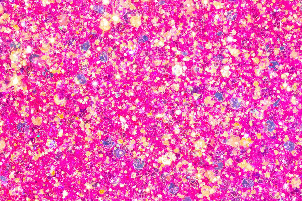 Pink Glitter, vibrant pink glittery background, golden sparkles, SD Desktop Wallpaper