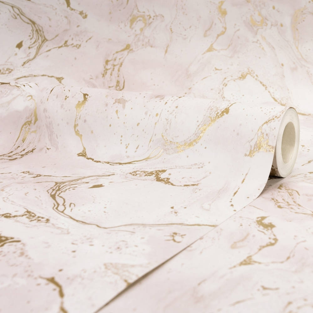 Pink Gold Marble, pink and gold marble-patterned wallpaper, elegant swirling veins, SD Desktop Wallpaper