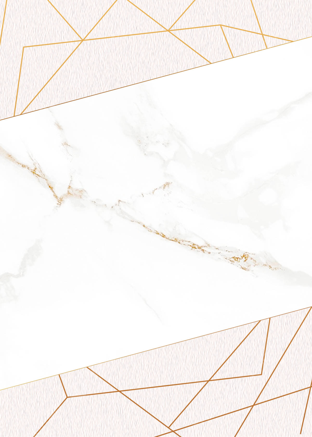 Pink Gold White Marble, gold veins, geometric gold lines, HD Phone Wallpaper